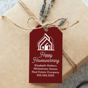 Burgundy Real Estate Company Customized Realtor Gift Tags