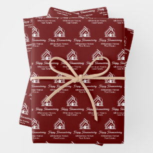 Burgundy Realtor Custom Real Estate Company Wrapping Paper Sheet