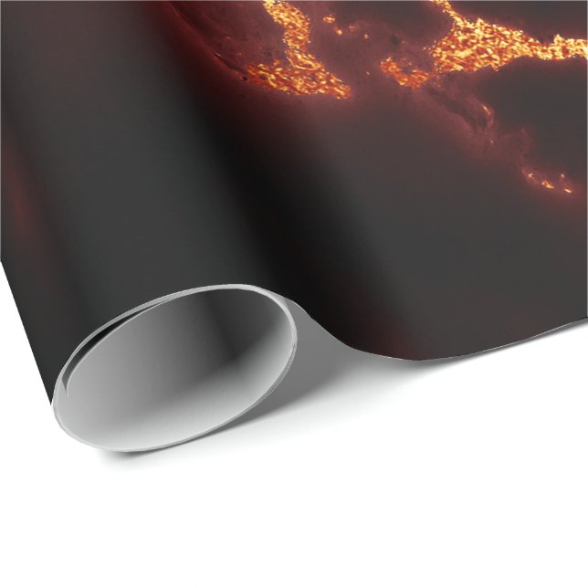 Burgundy Red Abstract Gold Black VIP Marble Stone Wrapping Paper (Roll Corner)