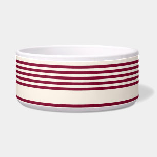 Burgundy red and beige five stripe pattern