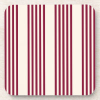 Burgundy red and beige five stripe pattern
