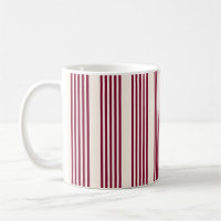 Burgundy red and beige five stripe pattern
