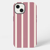 Burgundy red and beige five stripe pattern
