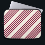 Burgundy red and beige five stripe pattern laptop sleeve<br><div class="desc">Burgundy red and beige five stripe pattern</div>