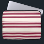 Burgundy red and beige five stripe pattern laptop sleeve<br><div class="desc">Burgundy red and beige five stripe pattern</div>