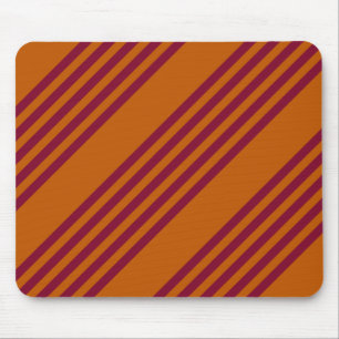 Burgundy red and burnt orange five stripe pattern. mouse mat