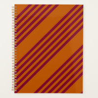 Burgundy red and burnt orange five stripe pattern.