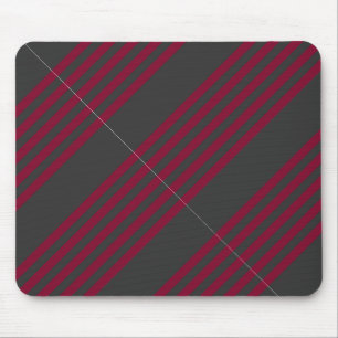 Burgundy red and charcoal five stripe pattern mouse mat