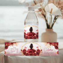 Burgundy Red and Gold Floral Roses