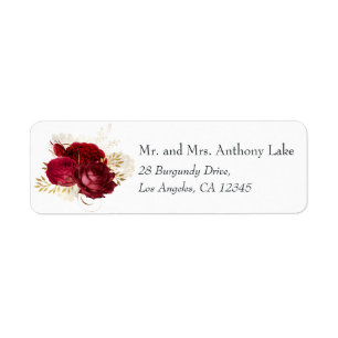 Burgundy Red and Gold Vintage Shabby Roses Wedding