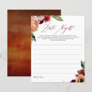 Burgundy Red and Orange Floral Date Night Ideas