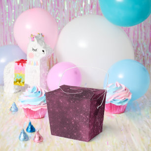 Burgundy Red and Silver Sparkle Favour Box