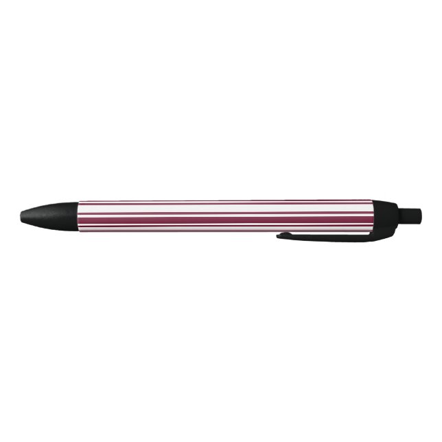 Burgundy red and white candy stripes black ink pen (Bottom)