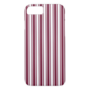 Burgundy red and white candy stripes iPhone 8/7 case