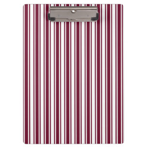 Burgundy red and white candy stripes clipboard