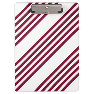 Burgundy red and white five stripe pattern clipboard
