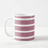 Burgundy red and white five stripe pattern