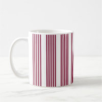 Burgundy red and white five stripe pattern