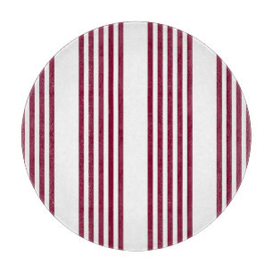 Burgundy red and white five stripe pattern cutting board