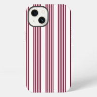 Burgundy red and white five stripe pattern