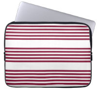 Burgundy red and white five stripe pattern