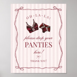 Burgundy Red Bachelorette Panties Please Sign