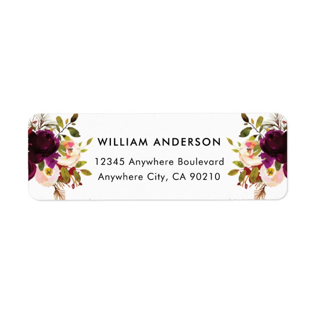 Burgundy Red Blush Gold Geometric Greenery Wedding (Front)