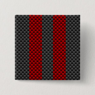 Burgundy Red Carbon Fiber Like Racing Stripes 15 Cm Square Badge