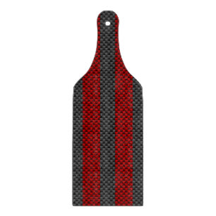 Burgundy Red Carbon Fibre Style Stripes Cutting Board