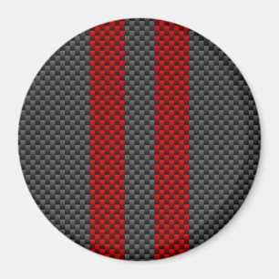 Burgundy Red Carbon Fibre Style Stripes Decor Magnet