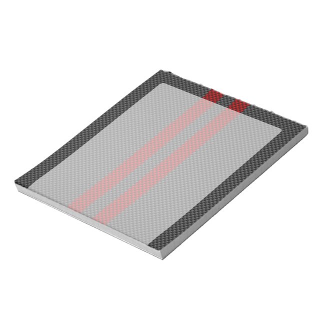 Burgundy Red Carbon Fibre Style Stripes Notepad (Rotated)