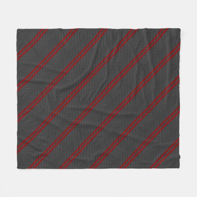 Burgundy Red Carbon Style Racing Stripes Decor Fleece Blanket (Front (Horizontal))