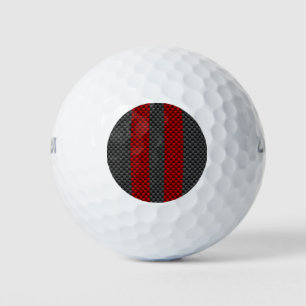 Burgundy Red Carbon Style Racing Stripes Decor Golf Balls