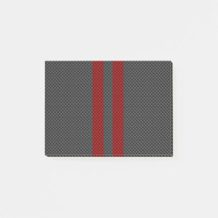 Burgundy Red Carbon Style Racing Stripes Decor Post-it Notes