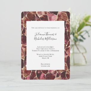 Burgundy Red Chic Abstract Wedding Invitation