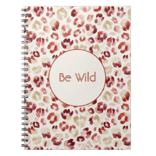 Burgundy Red Cream Leopard Be Wild Notebook
