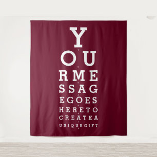 Burgundy Red Custom Eyesight Test Photo Backdrop Tapestry