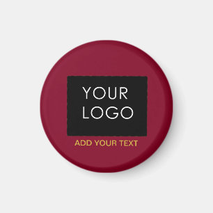 Burgundy Red Customisable Business Add Your Logo   Magnet