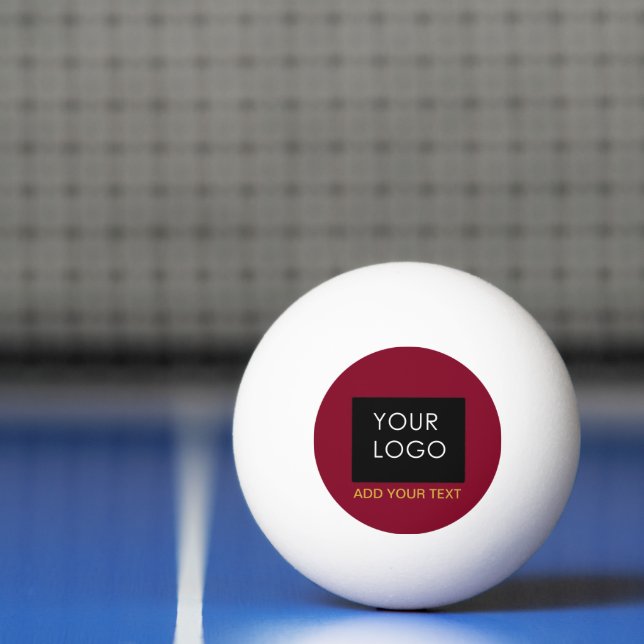 Burgundy Red Customisable Business Add Your Logo   Ping Pong Ball (Net)