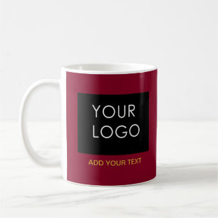 Burgundy Red Customizable Business Add Your Logo  Coffee Mug