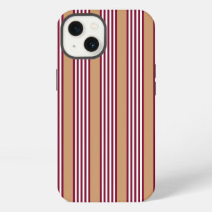 Burgundy red five stripes pattern iPhone 13 case