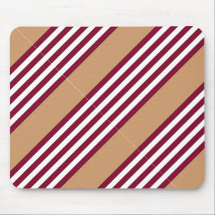 Burgundy red five stripes pattern mouse mat