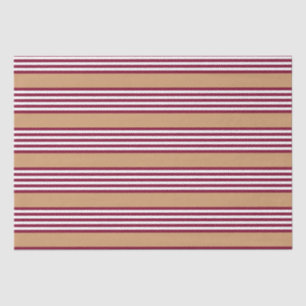 Burgundy red five stripes pattern tissue paper