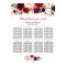 Burgundy Red Floral 8 Tables Wedding Seating Chart