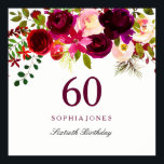 Burgundy Red Floral Boho 60th Birthday Party Poster<br><div class="desc">Burgundy Red Floral Boho 60th Birthday Party Poster

See matching collection in Niche and Nest Store</div>