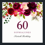 Burgundy Red Floral Boho 60th Birthday Party Poster<br><div class="desc">Burgundy Red Floral Boho 60th Birthday Party Poster

See matching collection in Niche and Nest Store</div>