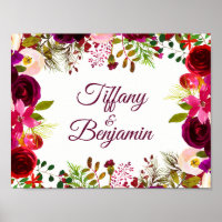 Burgundy Red Floral Boho Wedding Engagement Party