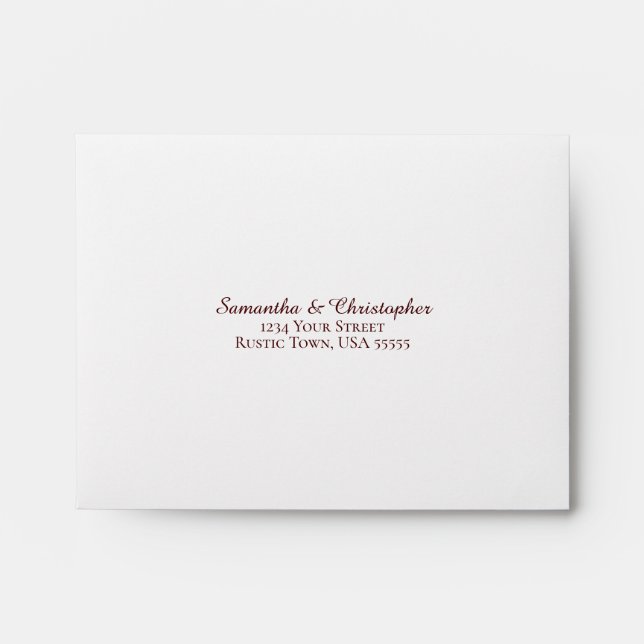 Burgundy & Red Floral Elegant Wedding RSVP Envelope (Front)