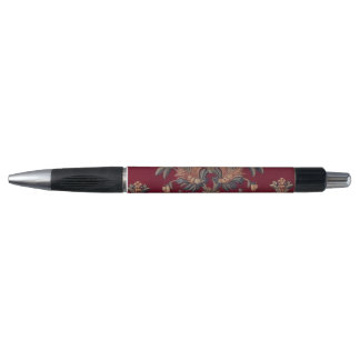 Burgundy red floral embroidery bag