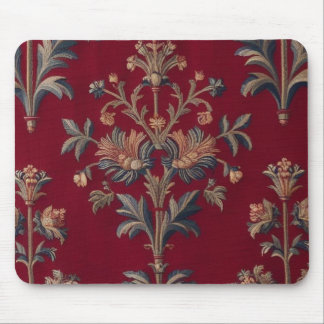 Burgundy red floral embroidery bag mouse mat